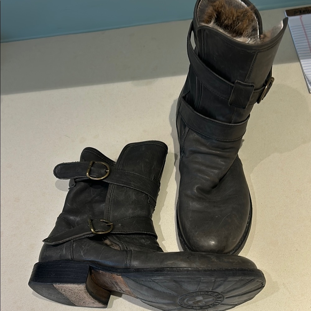 Florentini+Baker leather fur lined ankle boots